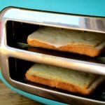 a grilled cheese in a toaster