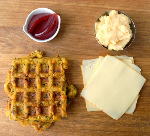 stuffing waffle grilled cheese