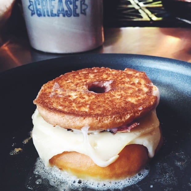 The Fat Boy - Donut Grilled Cheese with Bacon + Maple Glaze - Grilled ...