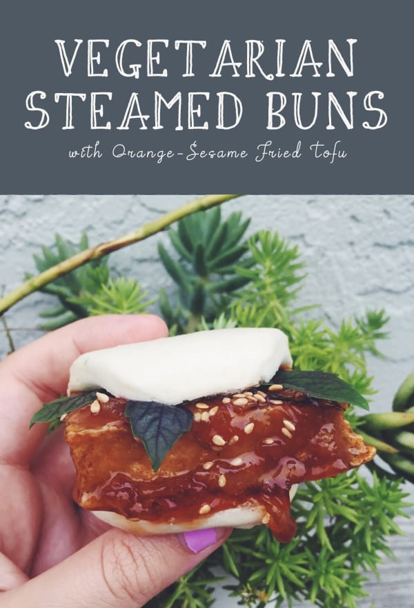 orange sesame tofu - vegetarian bao