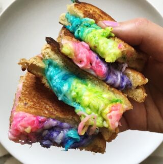 how to make a rainbow grilled cheese