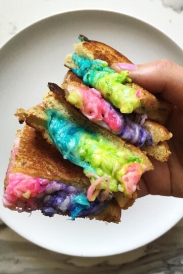 how to make a rainbow grilled cheese