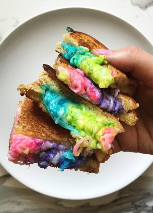 how to make a rainbow grilled cheese