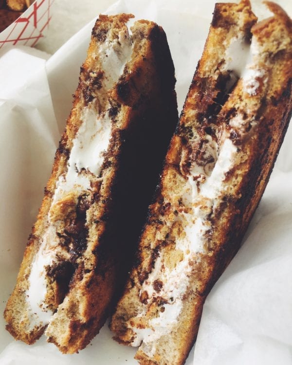 happy grilled cheese smores sandwich