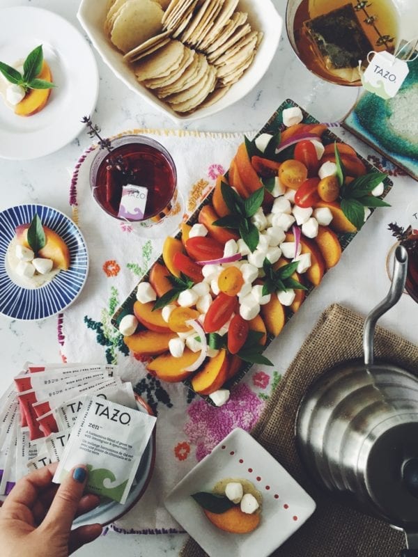 Savor summer forever with this quick and easy peach, mozzarella and thai basil salad!