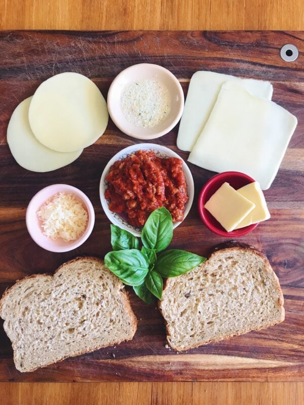 sloppy bol - an italian style sloppy joe grilled cheese made with bolognese sauce