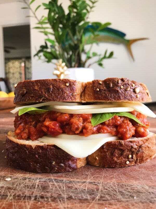 sloppy bol - an italian style sloppy joe grilled cheese made with bolognese sauce