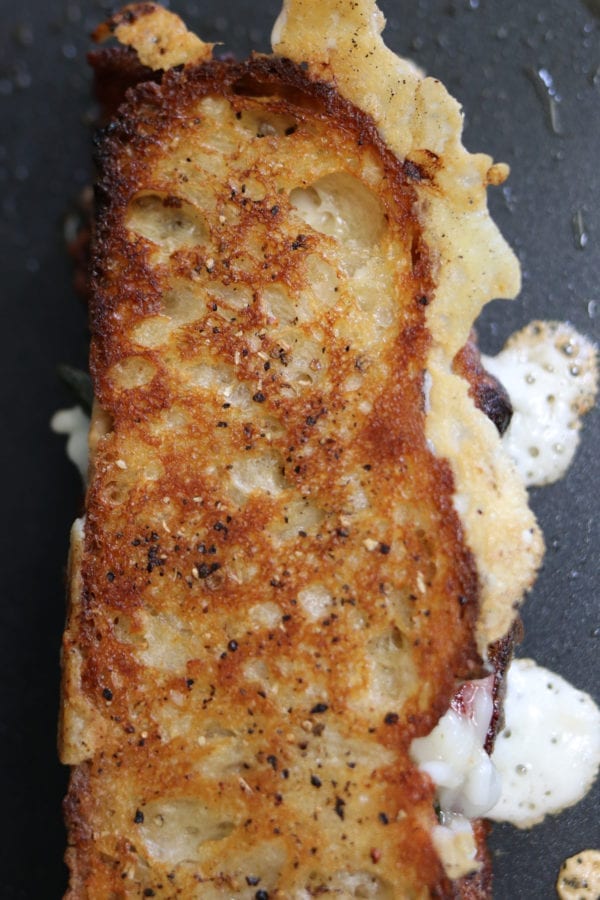 sour cherry grilled cheese with goats milk cheddar