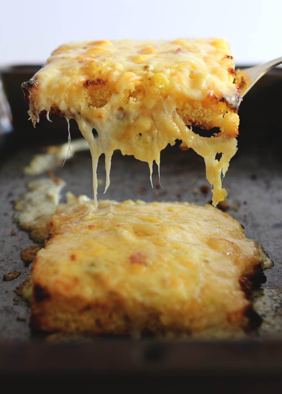 White Cheddar, Honey Ham, and Pickled Jalapeno Cornbread Sandwich