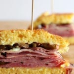 Cornbread Sandwich with White Cheddar, Honey Ham and Pickled Jalapenos