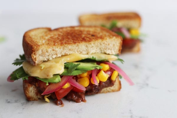 7 layer dip grilled cheese
