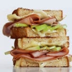Apple Picker's Harvest Grilled Cheese made with brie, fresh apples, smoked ham, honey and fresh thyme butter