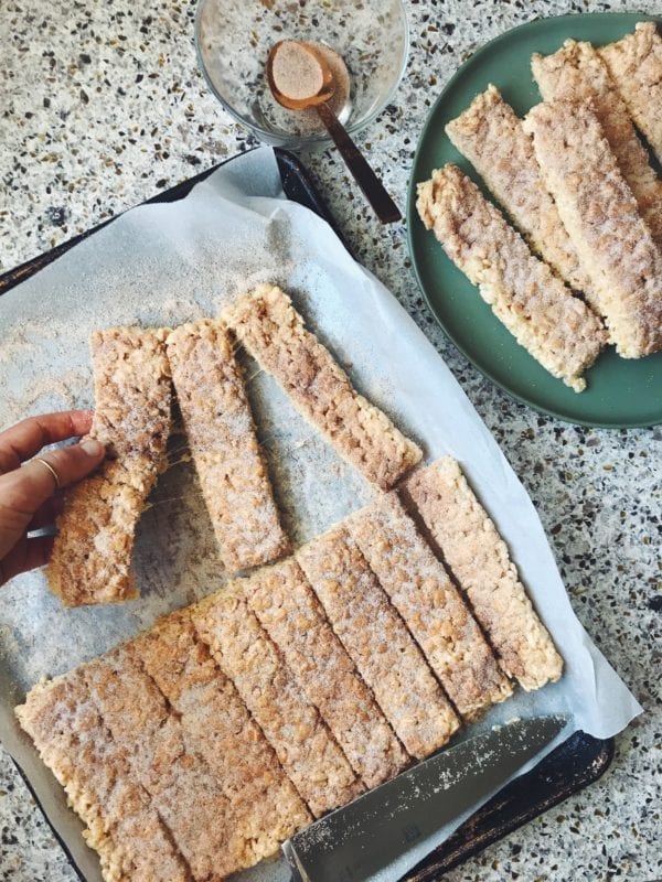 brown butter churro rice crispies treats