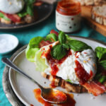 Burrata BLT with tomato jam and basil