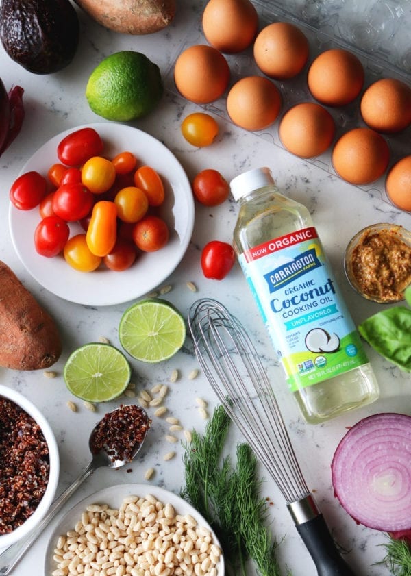 RECIPE: California Veggie Bowl with Crispy Rice, Soft Boiled Egg + Shallot Lime Vinaigrette