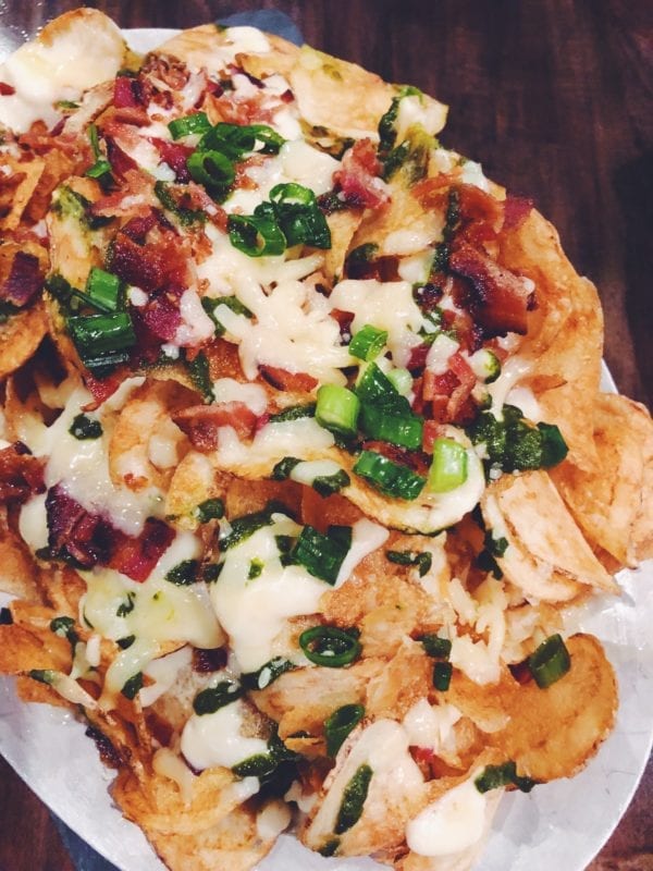 Up close photograph of Chimichurri fries from Brass Tag in Deer Valley