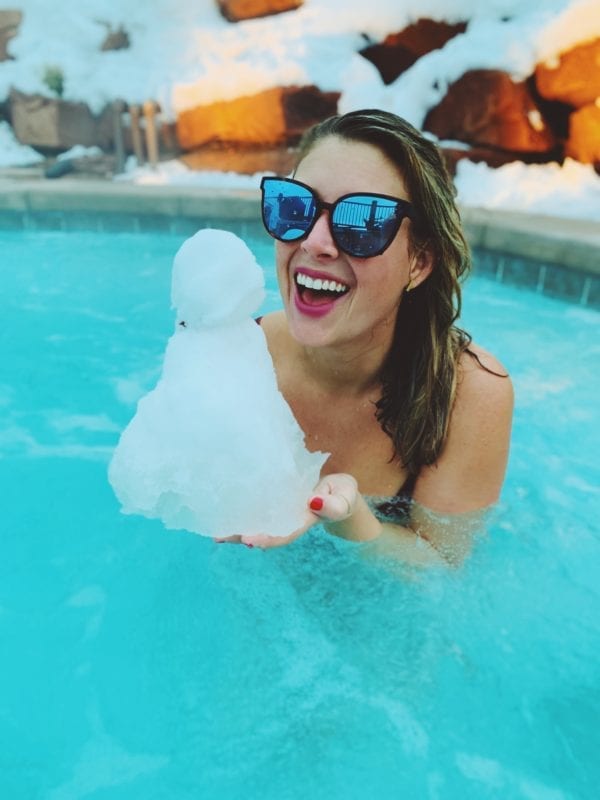 MacKenzie Smith in a hot tub in Deer Valley, Utah 