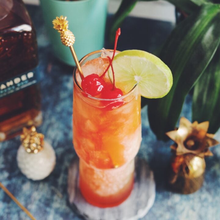 Happiest Hour - Sunrise Rum Punch Cocktail - Grilled Cheese Social