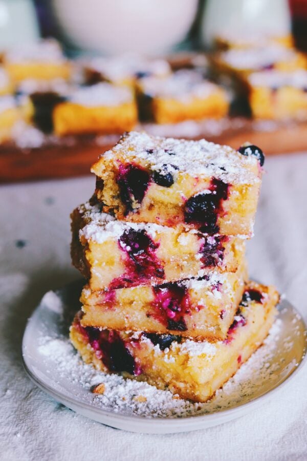 stacked blueberry lemon bars