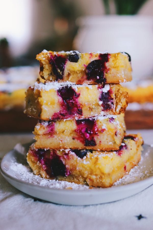 stacked blueberry lemon ricotta bar