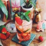 strawberry mezcal mojito