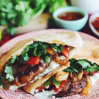 pita stuffed with shawarma turkey burger