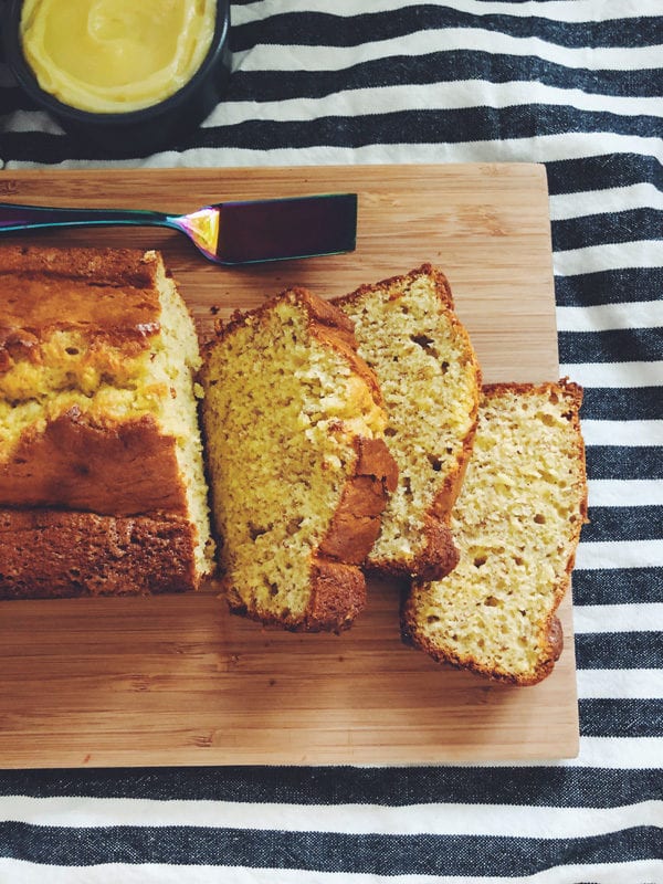 easy banana loaf with honey butter