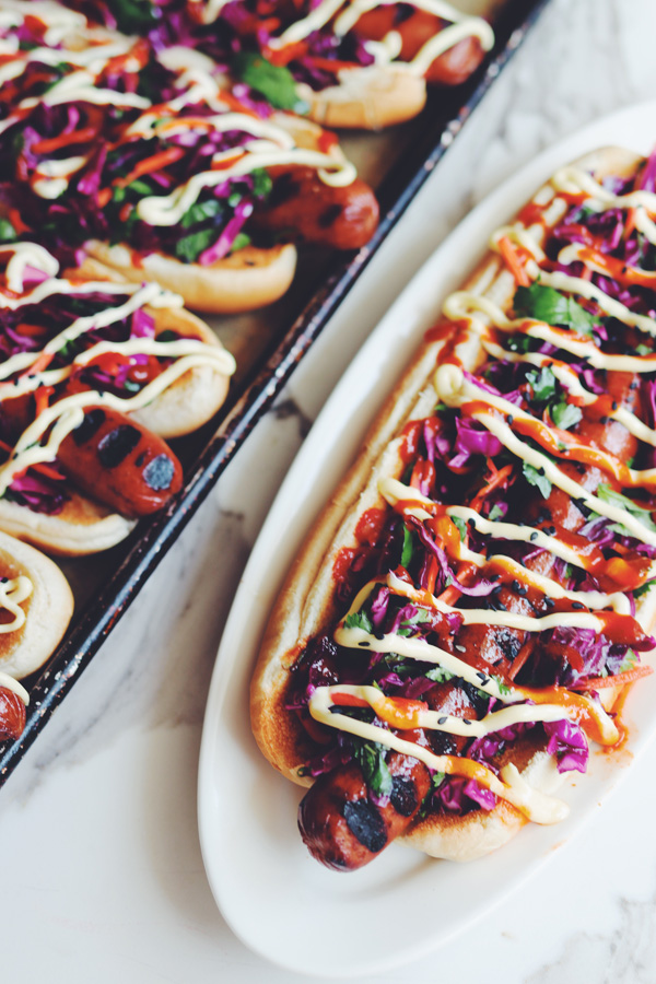 asian slaw hot dogs - Grilled Cheese Social