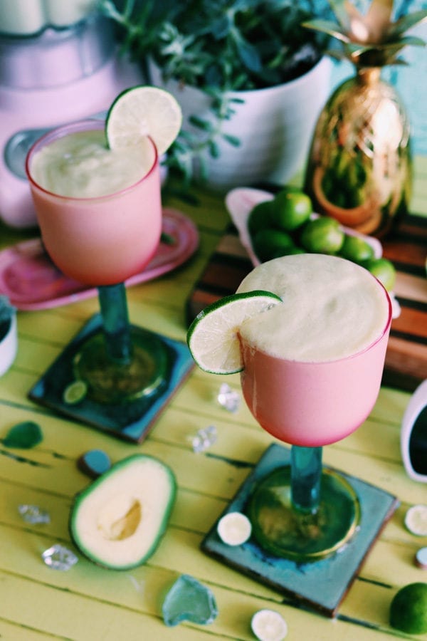 Key Lime Colada Coconut Rum Drink with coco lopez