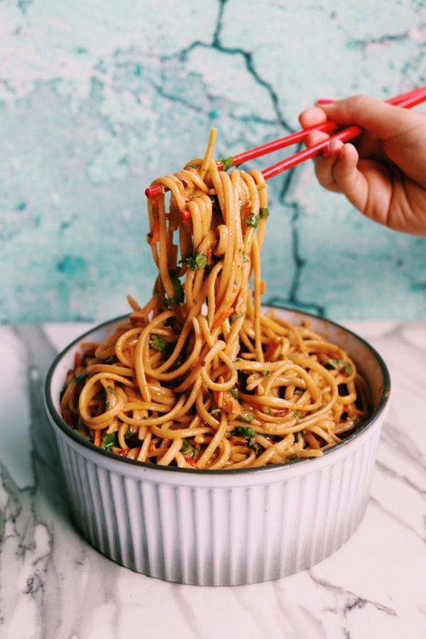 Thai Noodle Salad with Sesame Peanut Sauce - Grilled Cheese Social