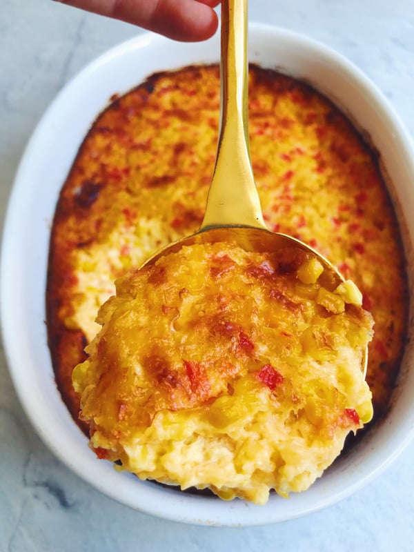 Grandmas Corn Pudding with Pimento Cheese - Grilled Cheese Social