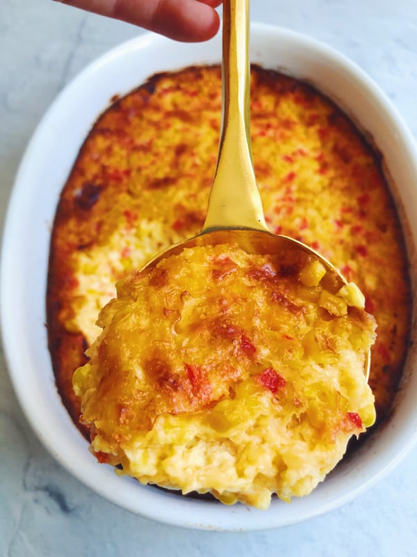 Grandmas Corn Pudding with Pimento Cheese - Grilled Cheese Social