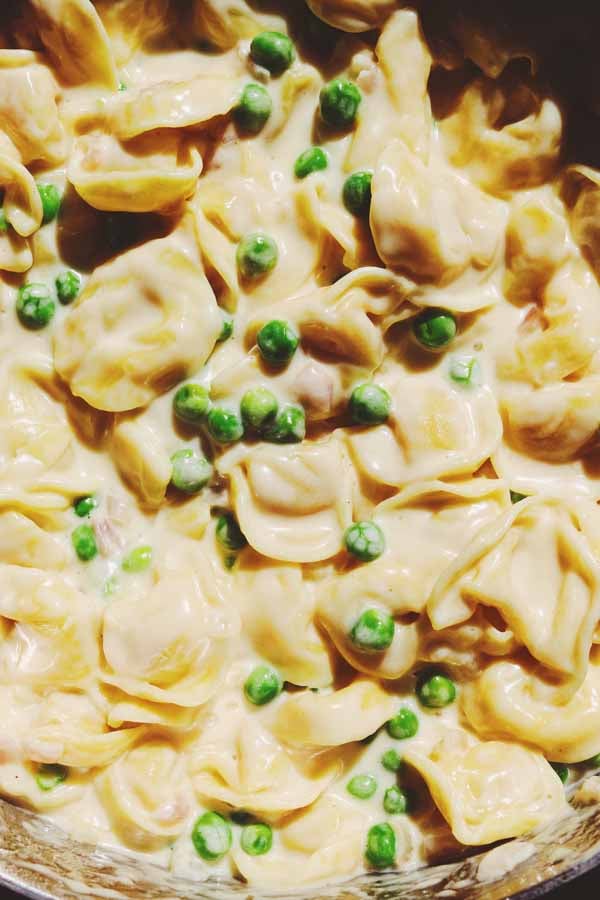 Minute Tortellini Alla Panna With Peas Grilled Cheese Social