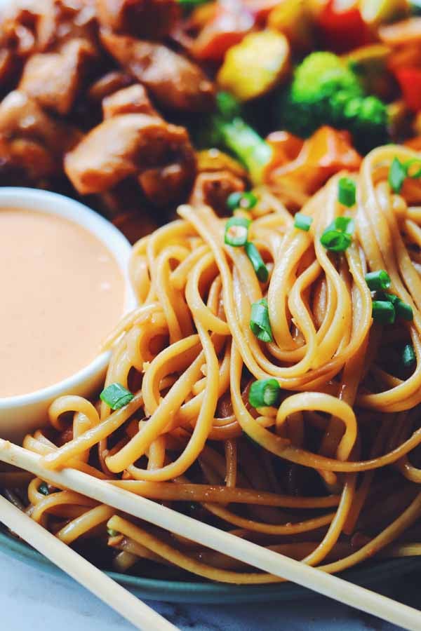 Hibachi Noodles (Japanese Steakhouse Noodles) - The Cheeky Chickpea