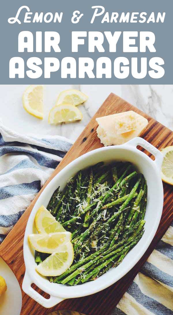This air fryer asparagus recipe is one of the most easy, delicious, and best ways to cook asparagus. This entire vegetarian side dish can be made in under 10 minutes with minimal ingredients. You’ll love how the cheesy lemony crust balances out the earthiness of the asparagus. It’ll be your new go-to easy side dish for Spring!