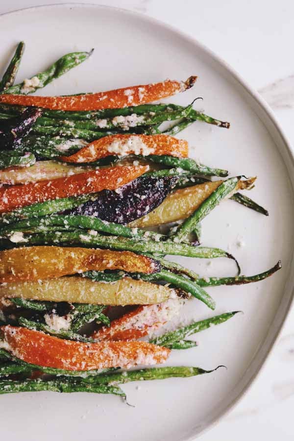 roasted green beans and carrots