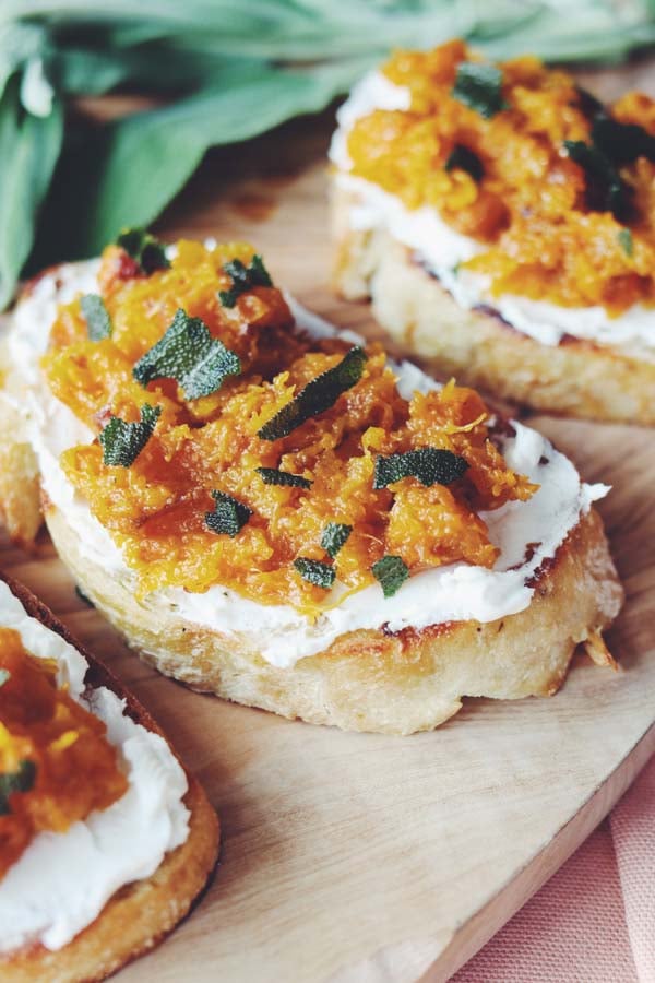 caramelized butternut squash toast