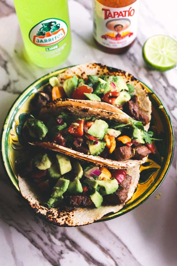 carne asada street tacos