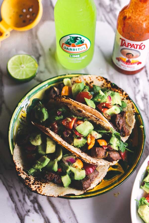 carne asada street tacos