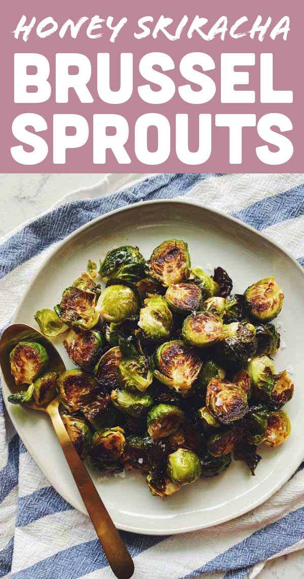 This honey sriracha brussel sprouts recipe is so quick and easy! With just four ingredients, they come out sweet, spicy, and super crispy! You’ll love how incredibly delicious this vegetarian side dish is!
