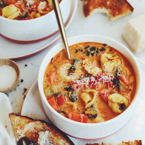 Rustic Tortellini Soup with Kale &amp; Parmigiano - Grilled Cheese Social
