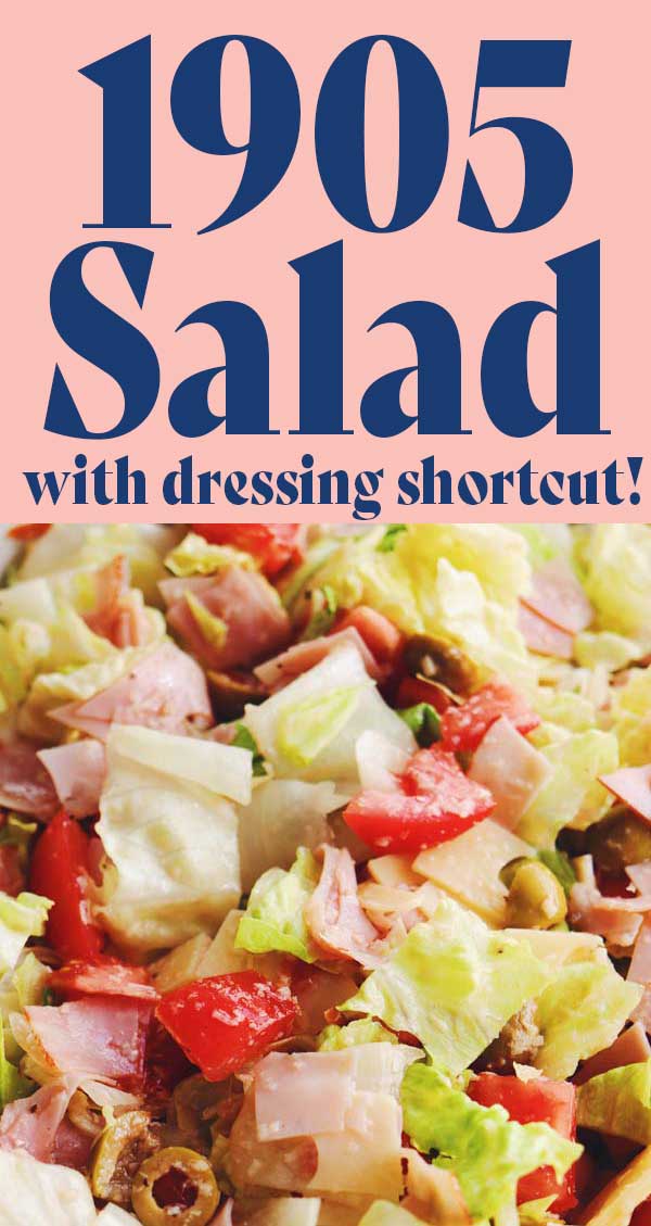 If you're from Florida, you know that 1905 Salad is one of the most iconic dishes of our state! This hearty salad, originally created by the Columbia Restaurant, is so flavorful and delicious. It's made with iceberg lettuce, ham, swiss, tomato, olives, romano cheese and a super amazing dressing. And although I share the link to the original dressing recipe, I also share my family's shortcut for creating it! 
