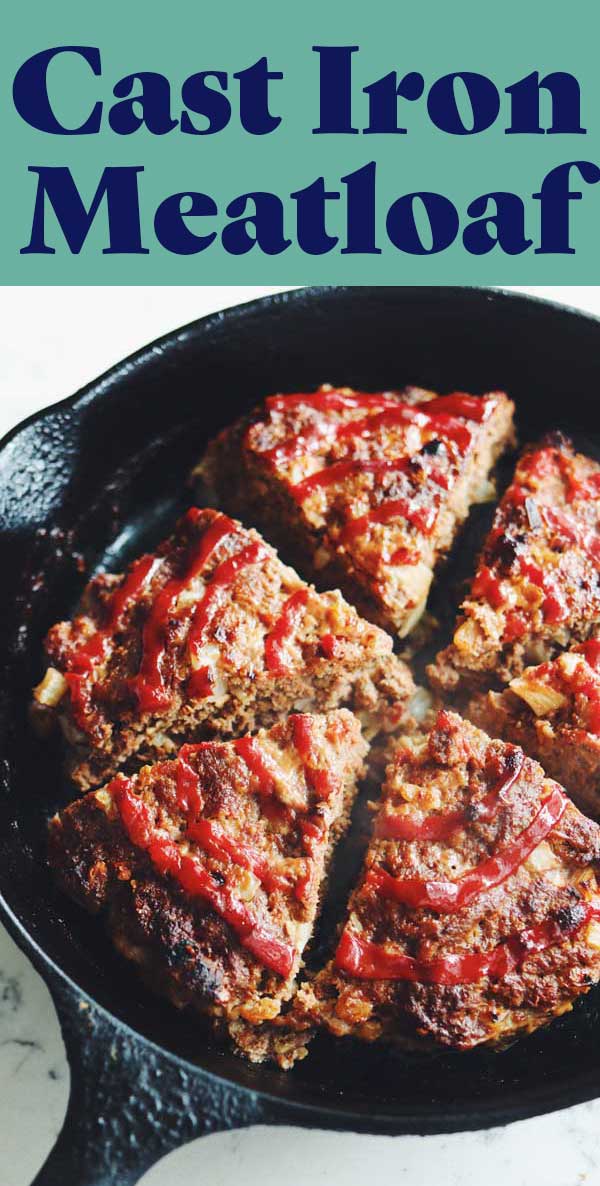 This Cast Iron Meatloaf recipe has been passed down to me from my mom! It's super easy to make and incredibly moist and delicious! And best of all, it doesn't have to be made in a cast iron - but it does make it extra delish! This dinner recipe has been a staple in my family for my whole life so I hope you enjoy it as much as we do!