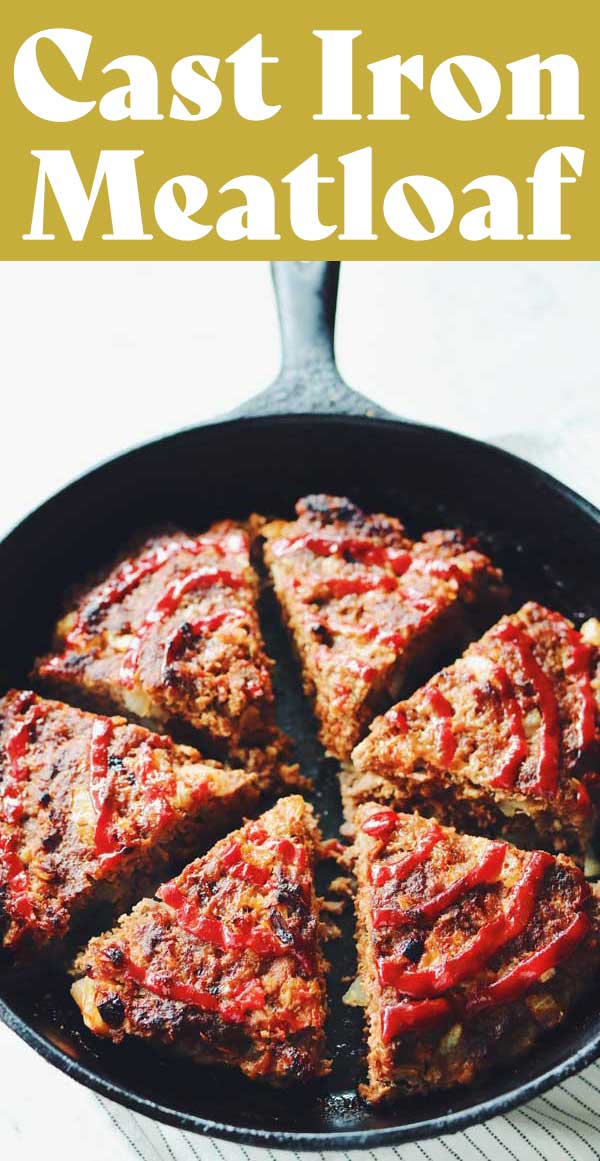 This Cast Iron Meatloaf recipe has been passed down to me from my mom! It's super easy to make and incredibly moist and delicious! And best of all, it doesn't have to be made in a cast iron - but it does make it extra delish! This dinner recipe has been a staple in my family for my whole life so I hope you enjoy it as much as we do!