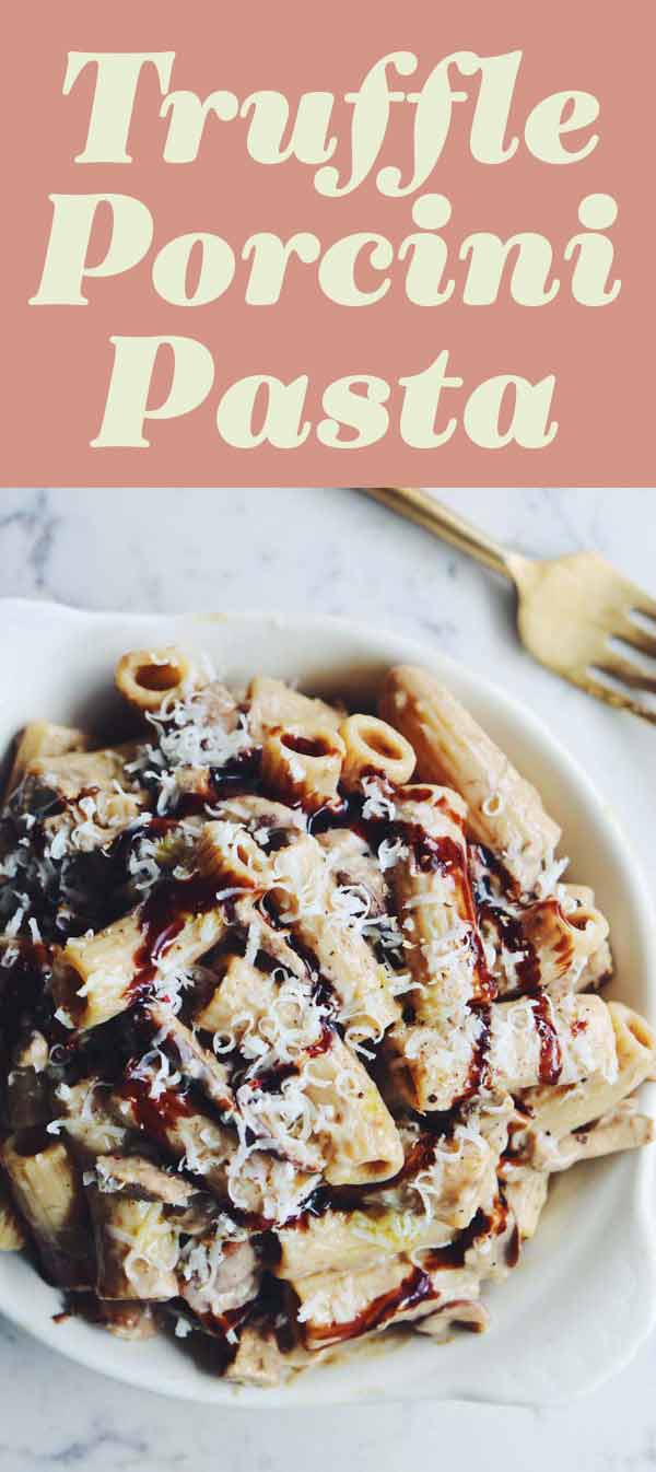 This Truffle Oil Pasta with Porcini Mushrooms is one of my favorite indulgent pasta. It's rich, creamy, truffle-y and cheesy. And although it seems rather decadent, the whole this is super easy to make and comes together in under 30 minutes. 