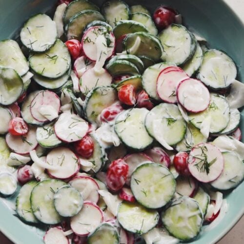 Polish Cucumber Salad with Greek Yogurt Grilled Cheese Social