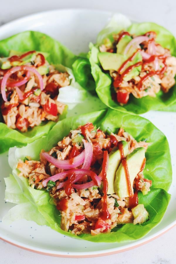 thai canned tuna lettuce wraps