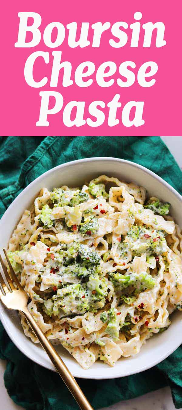 This Boursin cheese pasta with broccoli might be the easiest, cheesiest pasta recipe I've ever shared! With just a few ingredients, this tasty pasta comes together in about 20 minutes.