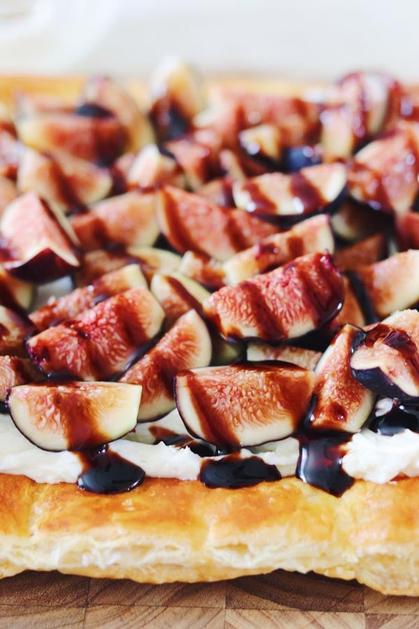 fig tart with honey whipped goat cheese