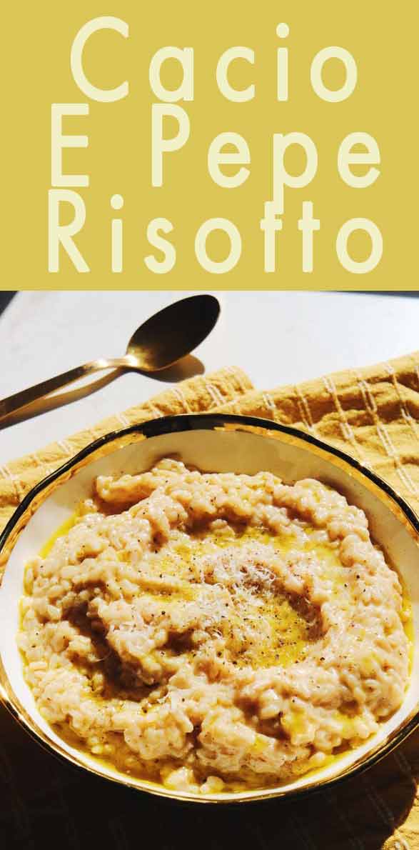 Once you make this quick cook risotto cacio e pepe, you will be hooked! It's rich, creamy, and totally delicious. Best of all, it is ready in under 20 minutes using one of my favorite new Delallo products - their quick cook cheese risotto!